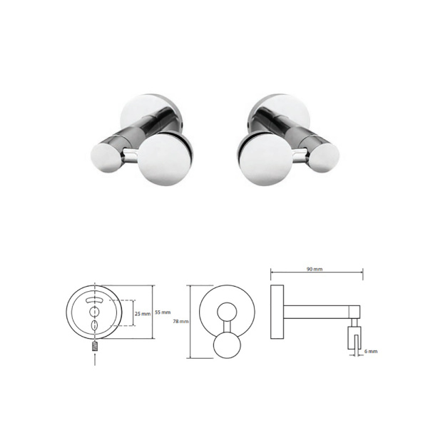 Держатель полочки без стекла (пара) Bemeta Omega 104102112-8mm