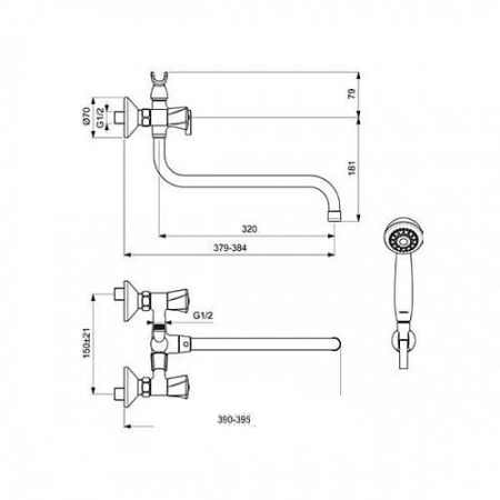 Смеситель для ванны Vidima Лайф BA363AA