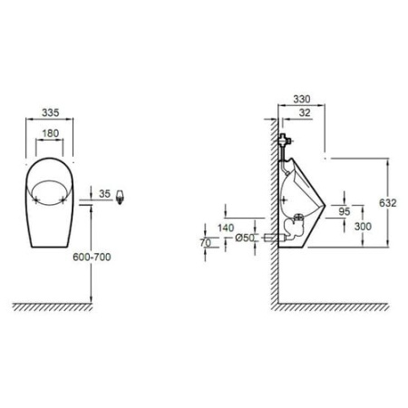 Писсуар Jacob Delafon Patio E1546-00