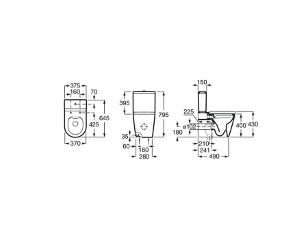 Унитаз напольный безободковый Roca Inspira Round , Rimless, BTW,  342526000 белый