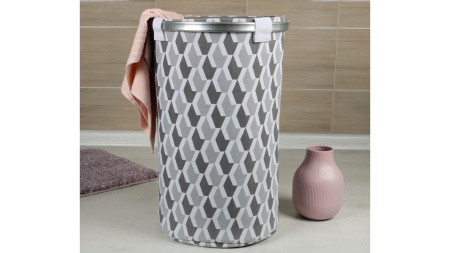 Корзина для белья FIXSEN SMART STYLE на завязках серая FX-1033A