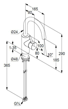 Смеситель для раковины Kludi Bozz 380285376