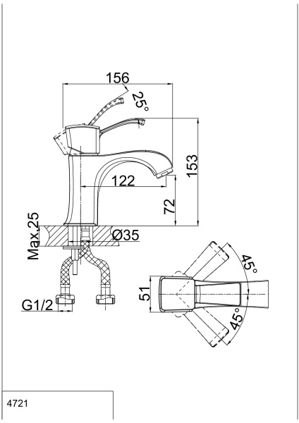 Смеситель для раковины D&K Rhein Bach (DA1472101) Смеситель для раковины D&K Rhein Bach (DA1472101)