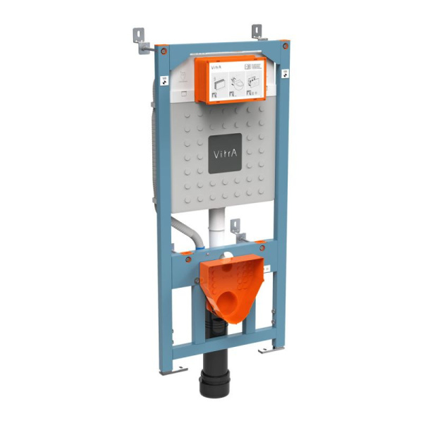 Комплект безободкового унитаза VitrA Metropole, кнопка хром 9820B003-7201