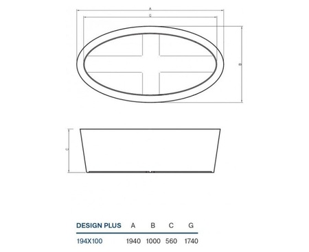 Панель акриловая "Koller Pool" Design Plus (194х100) PFDESIGNPLUS194