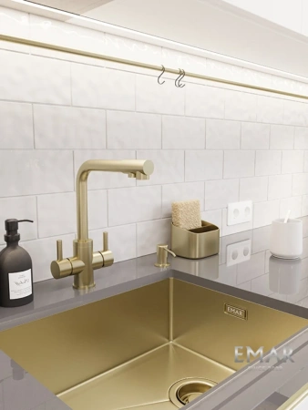 Смеситель для кухни Oulin OL-8021 Matt Gold