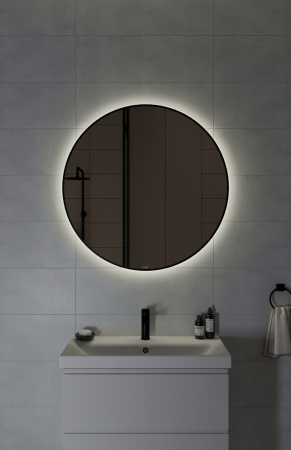 Зеркало Cersanit ECLIPSE smart 90x90 в черной рамке 64148
