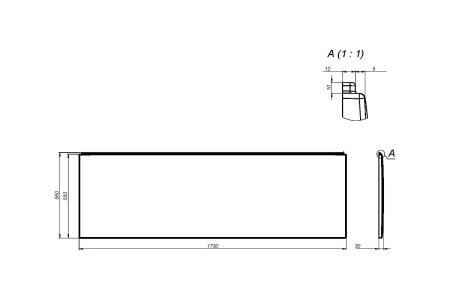 Панель фронтальная 175 см Am.Pm Gem W93A-175-075W-P белый