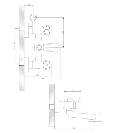 Смеситель для ванны Rossinka L02-83