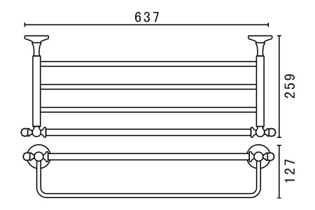 Полка для полотенец Art&Max AM-E-2622SJ-Br