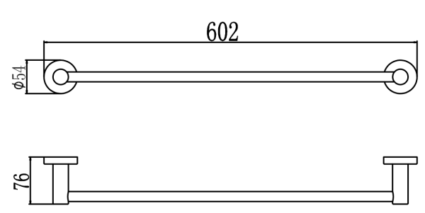Держатель для полотенец прямой Savol 56 S-005624