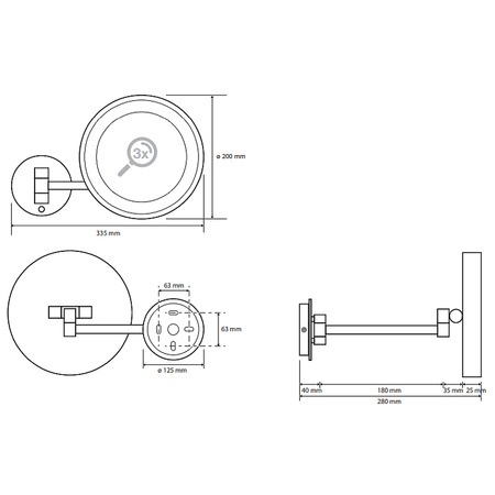 Косметическое зеркало со светодиодной подсветкой Bemeta 116201772