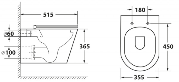 Унитаз подвесной безободковый OWL Vind Ruta-H с сиденьем DP микролифт OWLT190304