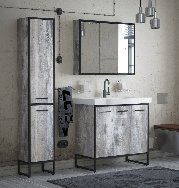 Зеркальный шкаф (90х70) Corozo Айрон 90 SD-00000282