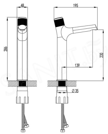 Смеситель для раковины Lemark Project, кнопочный (LM4679C)