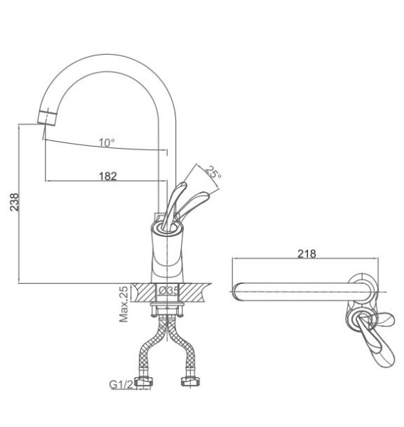 Смеситель для кухни D&K Venice Baciano (DA1032441)