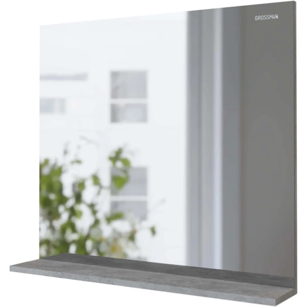 Зеркало (82х74) Grossman Эдванс 208007 с полкой цемент светлый