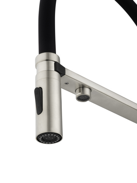 Смеситель для кухни с гибким изливом и подключением фильтра WONZON & WOGHAND, брашированный никель WW-88458009-BN Смеситель для кухни с гибким изливом и подключением фильтра WONZON & WOGHAND, брашированный никель WW-88458009-BN