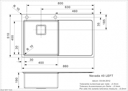 Мойка кухонная Reginox Nevada L 40 Left 43097