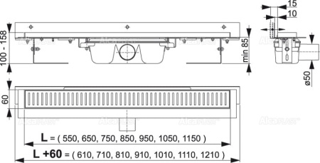 Душевой лоток AlcaPlast Flexible APZ4-550