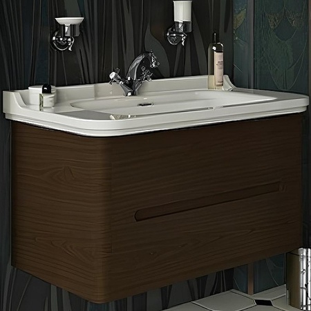 Тумба подвесная без раковины Kerasan Waldorf 925546 темный орех