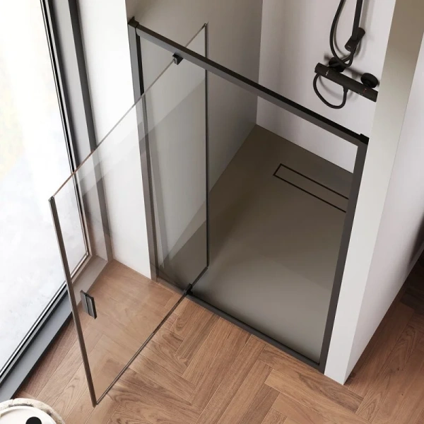 Душевая дверь в нишу 90 см Am.Pm Gem W90G-90-1P-BT черный матовый