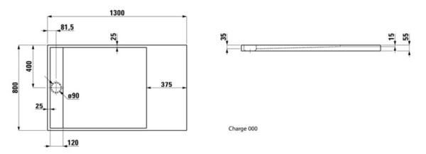 Поддон душевой Laufen Kartell By 2.1233.4.000.000.1