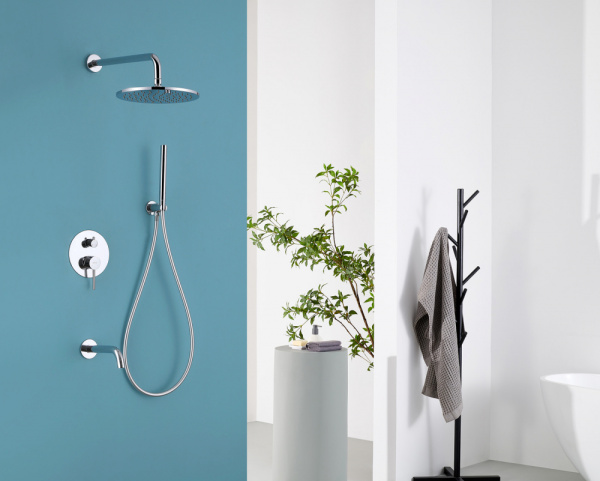 Душевой комплект ABBER Wasser Kreis AF8117 скрытого монтажа с изливом, хром