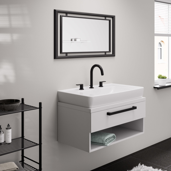 Смеситель для раковины с донным клапаном Hansgrohe Vernis Shape 71563670 черный матовый