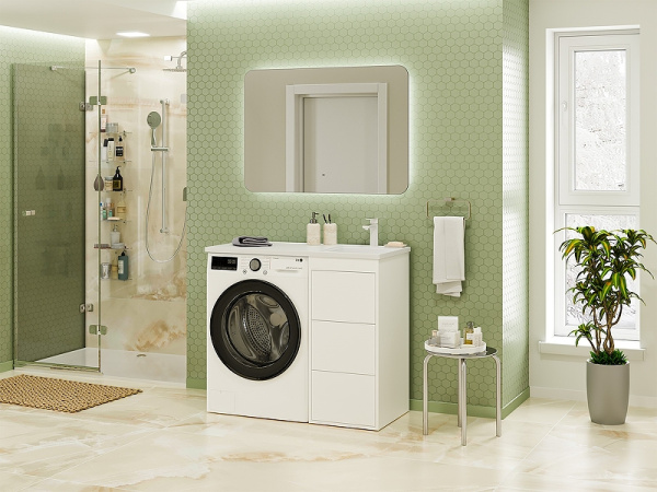 Тумба с раковиной под стиральную машину Brevita Grafit 40 УТ000015080