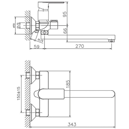 Смеситель для ванны Haiba HB22505-8