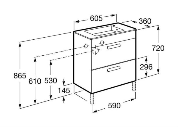 Тумба с раковиной Roca Debba ZRU9302708+32799H000