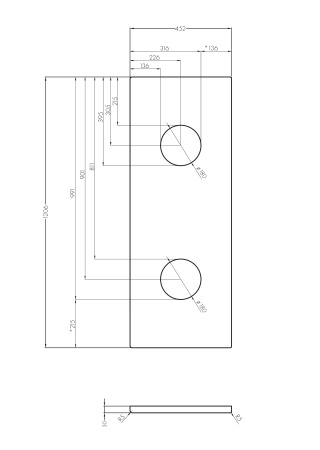 Столешница под раковину Aquaton Брук 120 (60+60) 1A204605BC010