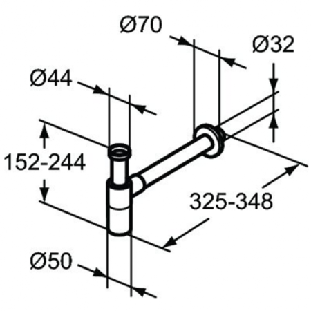 Сифон G1 1/4" для раковины Ideal Standard T4441XG, черный