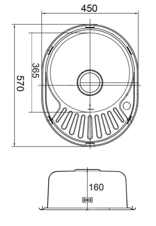 Кухонная мойка (57х45) EMAR ЕМЛ-5745