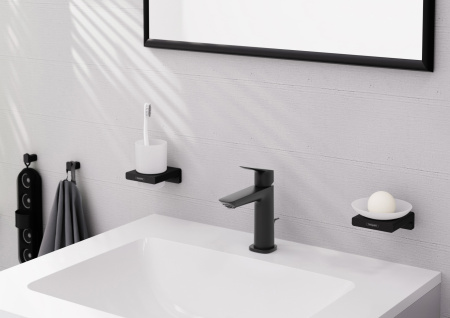 Смеситель для раковины без донного клапана Hansgrohe Logis 71253670 черный матовый