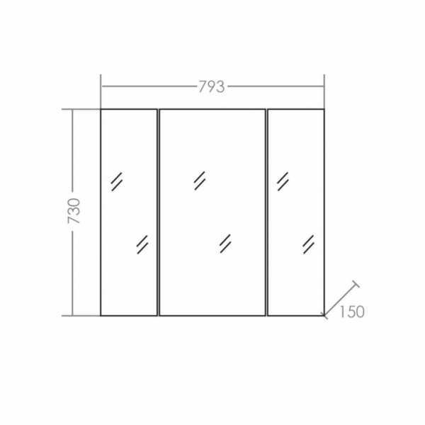Зеркальный шкаф (80х73)  СаНта Стандарт 80 113010