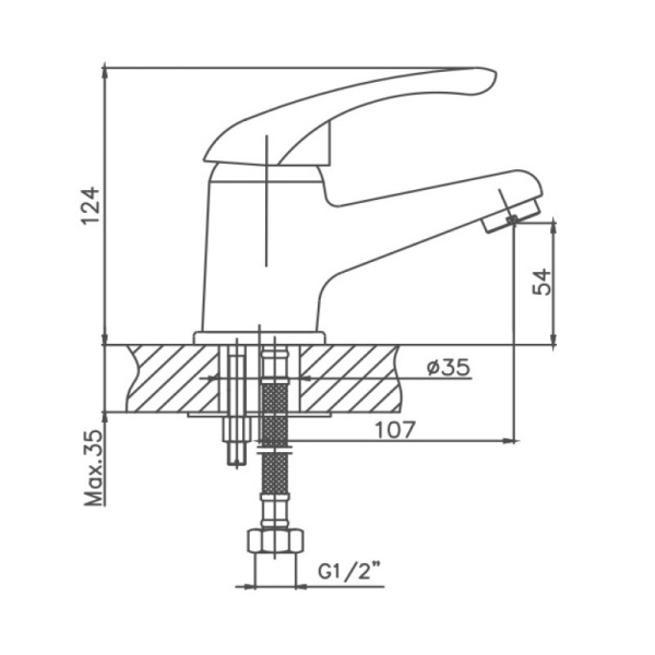 Смеситель для раковины Cron CN1003-8 Смеситель для раковины Cron CN1003-8