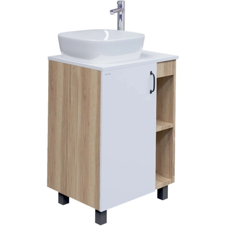 Тумба напольная Grossman ФЛАЙ-70 см 107001  дуб сонома/белая