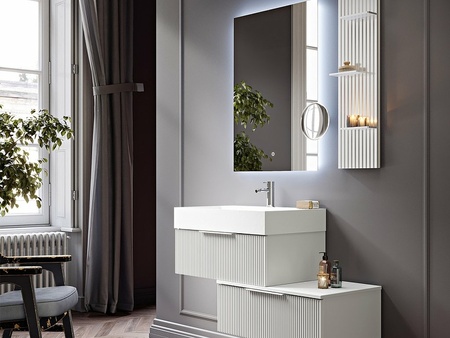 Тумба под раковину Cezares PREMIUM 55416 Plisse Bianco opaco