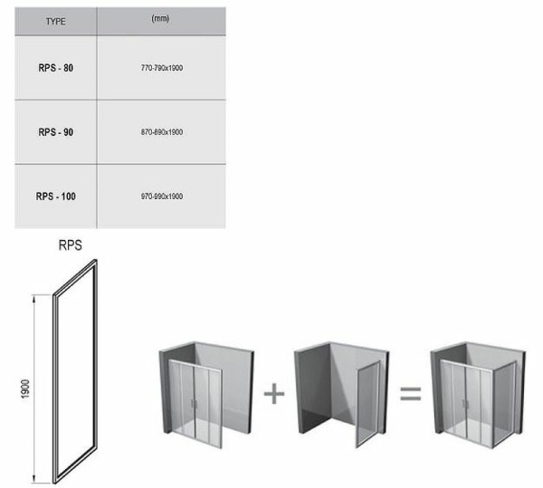 Боковая стенка Ravak Rapier RPS-90 9RV70U00ZG