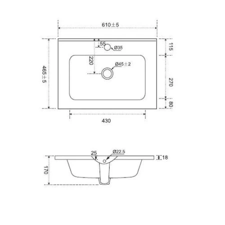 Раковина 60 см Am.Pm Sense M7BWCC0602WG