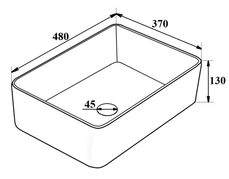 Раковина Runo мебельная 48*37 прямоугольный TRE (00-00001357)