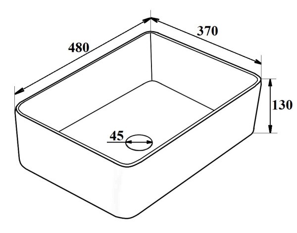 Раковина Runo мебельная 48*37 прямоугольный TRE (00-00001357)