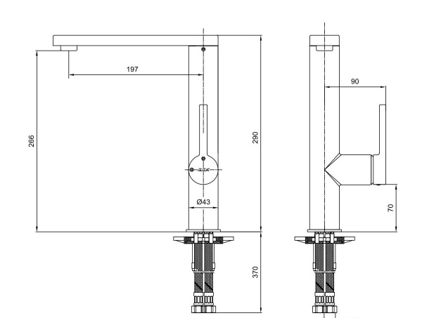 Смеситель для кухни E.C.A. Mina CoolStart 102118034HEX
