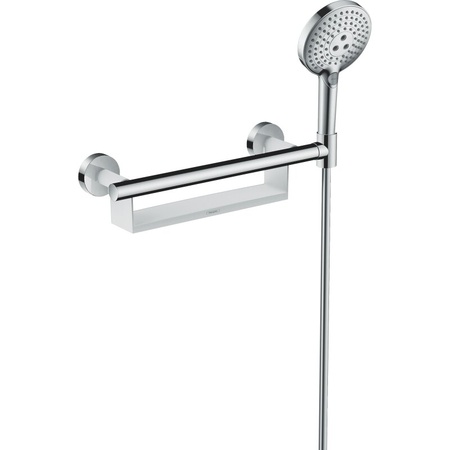 Поручень с полочкой и держателем для душа Hansgrohe Unica Comfort 26328400 белый/хром