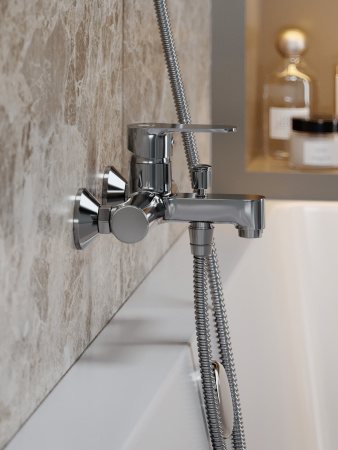 Душевая система с полимерным смесителем для ванны OneLife P07-844cr хром