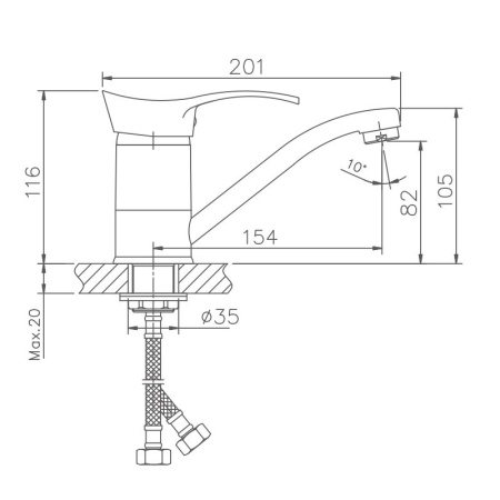 Смеситель для кухни Haiba HB4501-2
