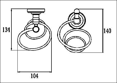 Настенный держатель Ganzer (хром) GZ 31042