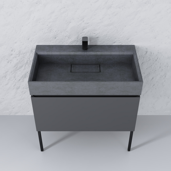 Тумба RAVAL Facet 80 подвесная Антрацит Fac.01.80/P/A/RL